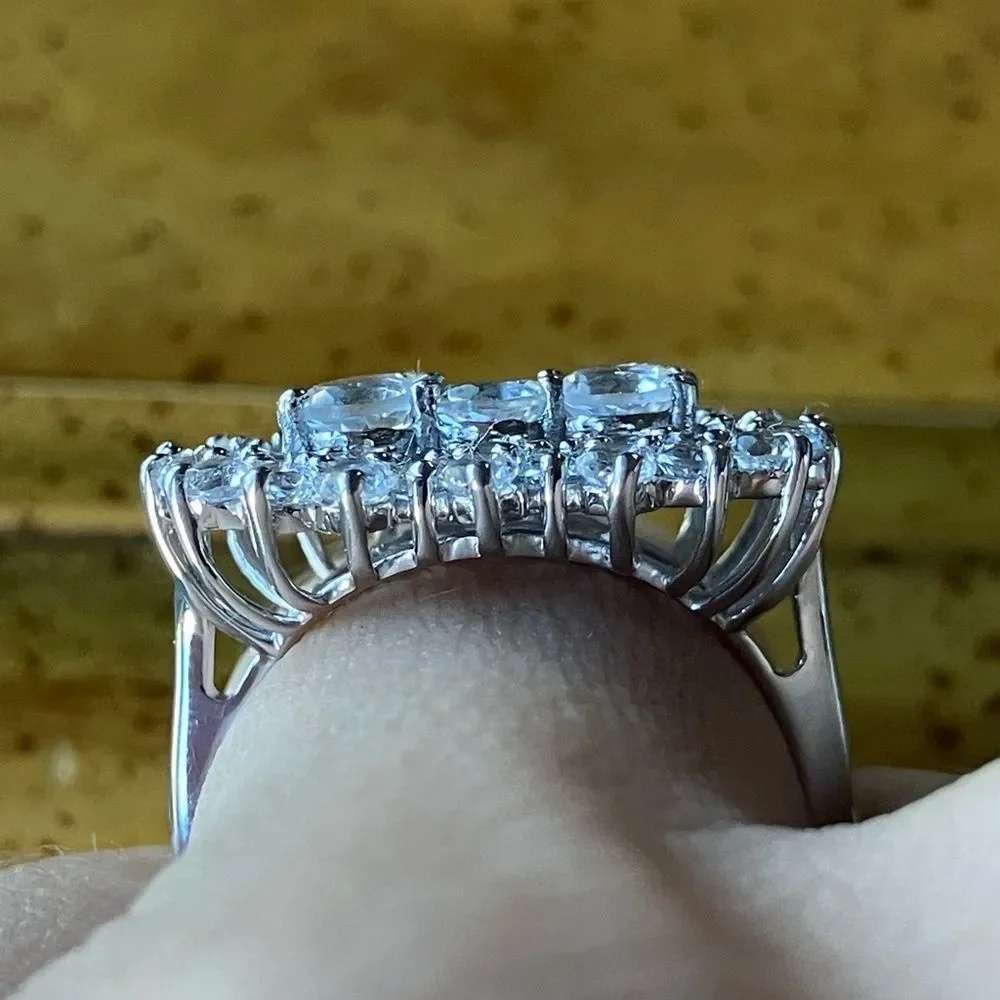 Natural White Topaz Sterling Silver Ring Size 6